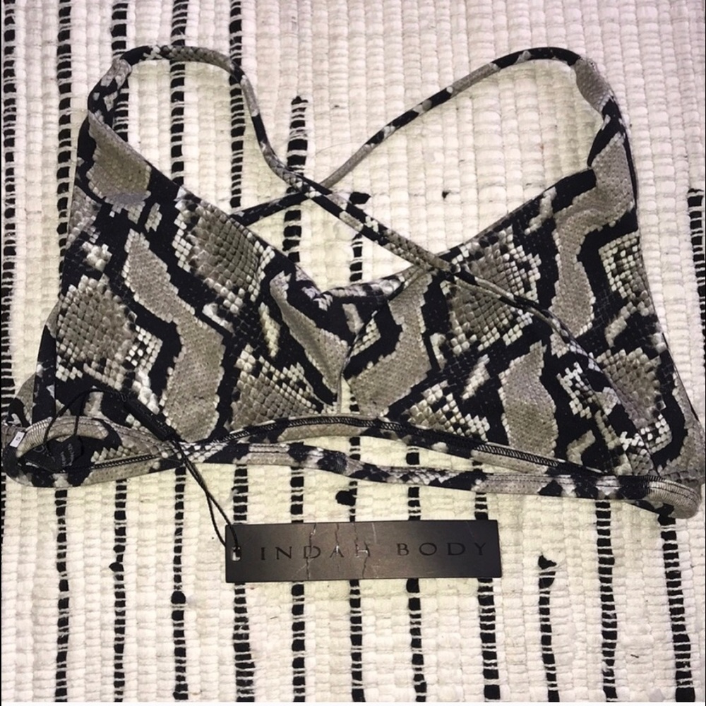 Indah snakeskin print bikini top
